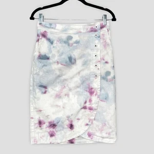 Anthropologie Kimmie Batik Tulpenrock knielang weiß lila blau Größe 2 - Bild 1 von 5