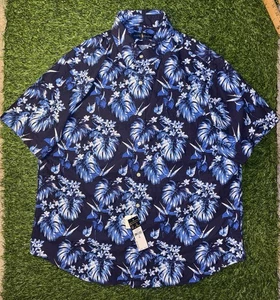 Polo Ralph Lauren Mens Blue Floral Hawaiian Print Button Shirt Size XL NWT - Picture 1 of 5