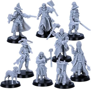 Inquisitor Band – 9 Miniatures Set | 32mm Witch Hunters, Priests & Inquisitor - Picture 1 of 7