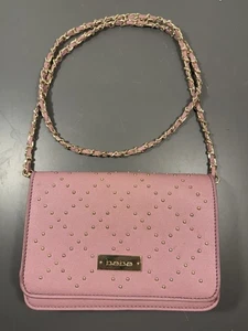 Bebe Studded Pink Quilted Pattern Crossbody Bag - Picture 1 of 11