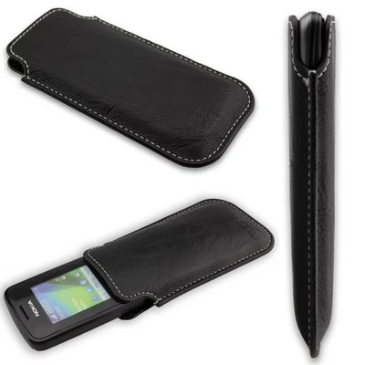 caseroxx Business-Line Caso per Nokia 112 / 113 in nero fatto di finta pelle - Immagine 1 di 4