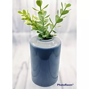 Jarrón decorativo 6" con tallos de plantas de jade sintético gris verde gres decoración del hogar - Imagen 1 de 5