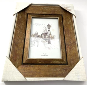 Azzure Home Picture Frame Antiqued Distressed Gold 4 x 6 - NEW - Picture 1 of 4