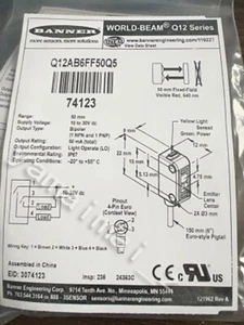 1pc New BANNER Q12AB6FF50Q5 Sensor Fast Ship - Picture 1 of 3