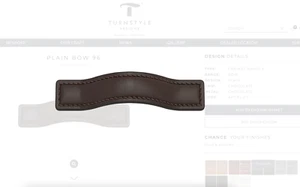 Turnstyle Designs Plain Bow Leather Cabinet Handle Chocolate 96mm AP1182-CT - Bild 1 von 12