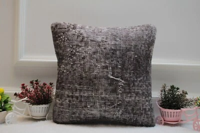 Almohada Alfombra Turca Decorativa Colores Grises, Almohada Cuadrada, Almohada, Foto 1 de 4