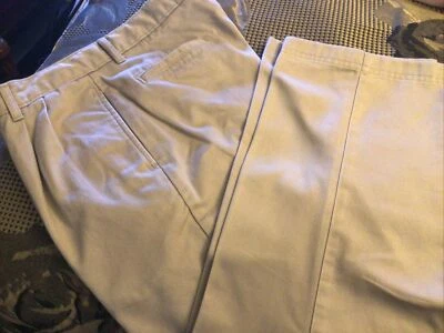Boys Izod Khaki Pants Size 18 Husky Pleated 100% Cotton Adjustable Waist Uniform - Image 1 of 4