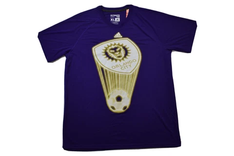 adidas MLS Mens Orlando City SC Soccer Club Climalite Ultimate Tee Shirt New L Cover