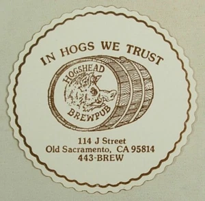 HOGSHEAD BREWPUB OLD SACRAMENTO CALIFORNIA LOT OF 24 BEER COASTERS. - Picture 1 of 3