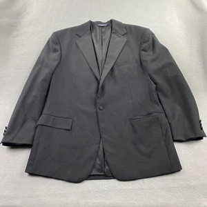 Polo Ralph Lauren Jacket Mens 44L Black One Button 100% Wool Lined Blazer - Picture 1 of 13