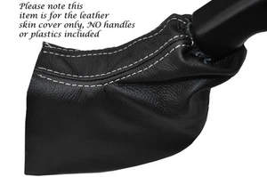 GAITER FRENO A MANO IN PELLE PUNTO BIANCO ADATTO LAND ROVER DEFENDER 2007-2014 - Foto 1 di 3