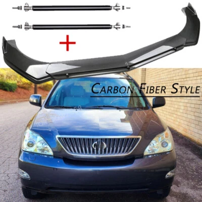 Carbon Style For Lexus RX350 2000-2022 Front Bumper Lip SpoilerSplitter Diffuser - Image 1 of 4