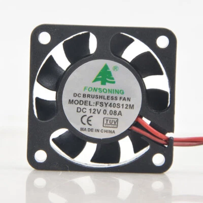 FSY40S12M 40*40*10MM 12V 0.08A 2Pin Quiet Cooling Fan Replace FSY40S12L - Image 1 of 2