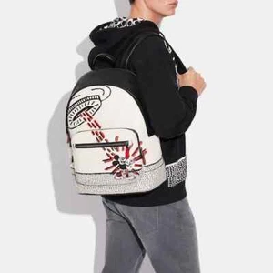COACH Disney Mickey Mouse X Keith Haring West Backpack - Picture 1 of 10