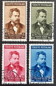 Turkey 1940 Scott 842-845 Set of 4 Used Stamps Namik Kemal Poet - Picture 1 of 2