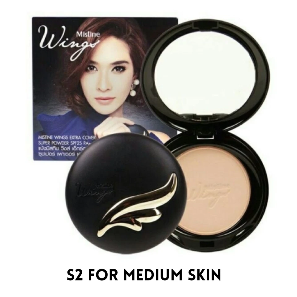 Mistine Wings Extra Cover Powder SPF 25 PA+++ Makeup S 2 Medium Skin 10 g - Image 1 of 4