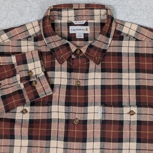 Camisa Carhartt Trumbull de franela con botones para hombre talla grande manga larga a cuadros - Imagen 1 de 7