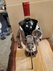 H&K Steel Solutions Sculptures Old Time Photographer Wine Bottle Holder - Picture 1 of 6