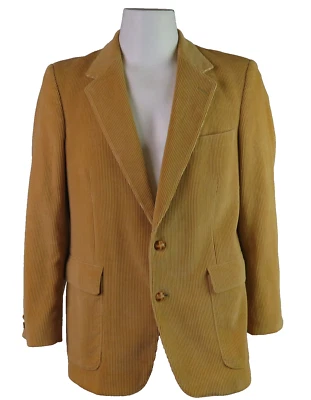 Vtg US Men’s 41 R Camel Corduroy Blazer Sportcoat Jacket Suede Elbow Patch as is - Image 1 of 4