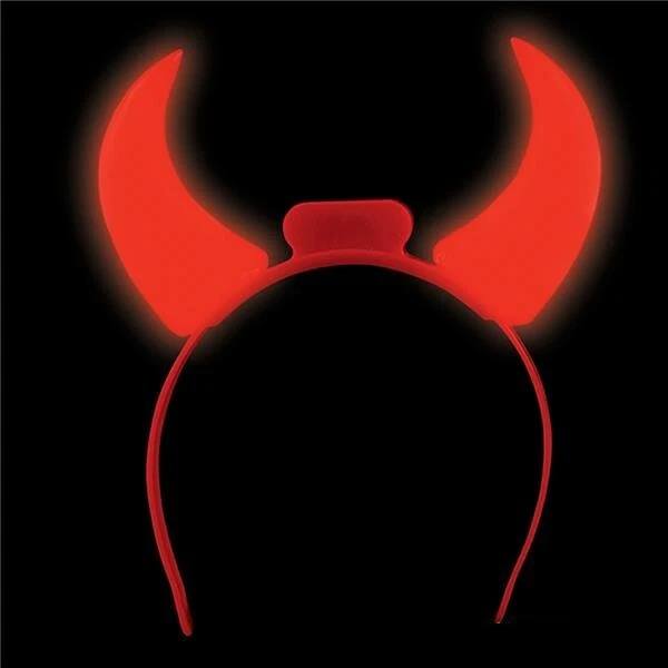Light Up Flashing Glowing Red Devil Horns LED Costume Headband - Image 1 of 1