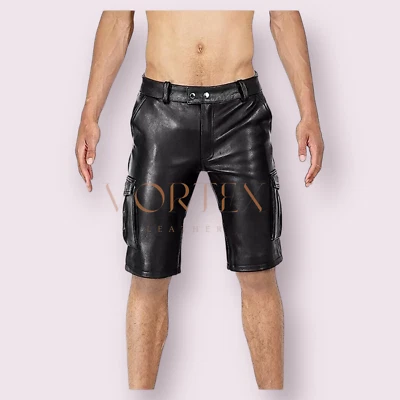 Pantalones Cortos de Cuero para Hombres Pantalones Cortos de Fiesta para Hombres, Pantalones Cortos Estilo Gay para Ropa de Verano LGBT Foto 1 de 4