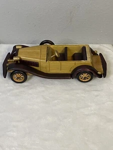 Vintage Wooden Car Antique Wheels Turns 11 inch Hotrod Model T Classic Classy - Picture 1 of 13