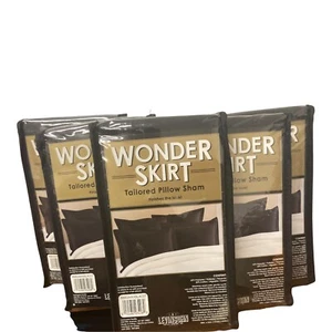 Lot of 5 Levinsohn Textile Wonder Skirt Black Tailored Standard Pillow Shams - Picture 1 of 1