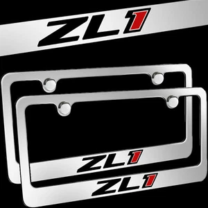2PCS ZL1 Chrome Plated Brass License Plate Frame Officially Licensed - Picture 1 of 4