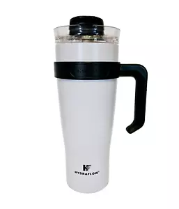Vaso HYDRAFLOW Capri 40 oz blanco con mango negro SIN vaso de agua de paja - Imagen 1 de 5