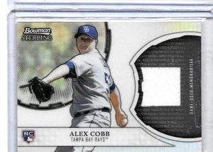 ALEX COBB 2011 BOWMAN STERLING REFRACTOR GAME USED JERSEY ~ ROOKIE - Picture 1 of 1