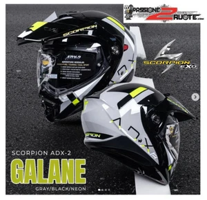 Motorradhelm Modular Scorpion Exo ADX-2 Galane Gelb Größe L Yellow Helmet - Bild 1 von 3