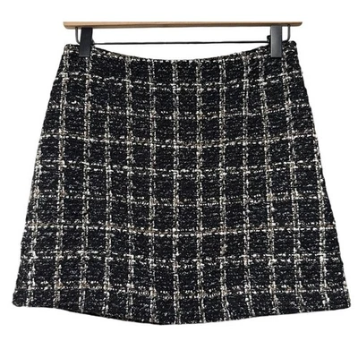 Abercrombie and Fitch Black White Tweed Skort Size Small Mini Short Academia - Image 1 of 4