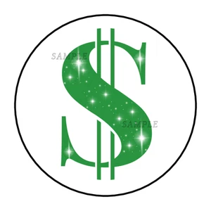 dollar sign money stickers labels tags envelope seals cash Green - Picture 1 of 2
