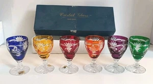6 X Gafas Cordiales De Colección Corte Bohemio Color Cristal 24% Pbo Snifter En Caja - Imagen 1 de 21