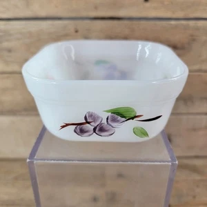 Vintage Fire King 4" Oven Ware Milk Glass Fruit Painted Bowl Refrigerator Dish - Picture 1 of 8