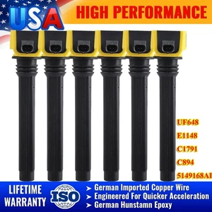 6 UF648 Ignition Coils For 2013-2018 Ram 1500 2011-2020 Dodge Charger 3.2/3.6 V6 - Picture 1 of 17