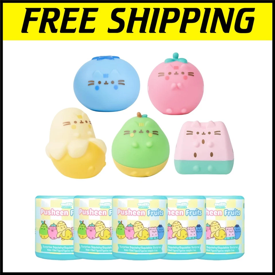 Squishies Pusheen Fruits Series - Brinquedos colecionáveis cheios de água 5 peças - Imagem 1 de 4