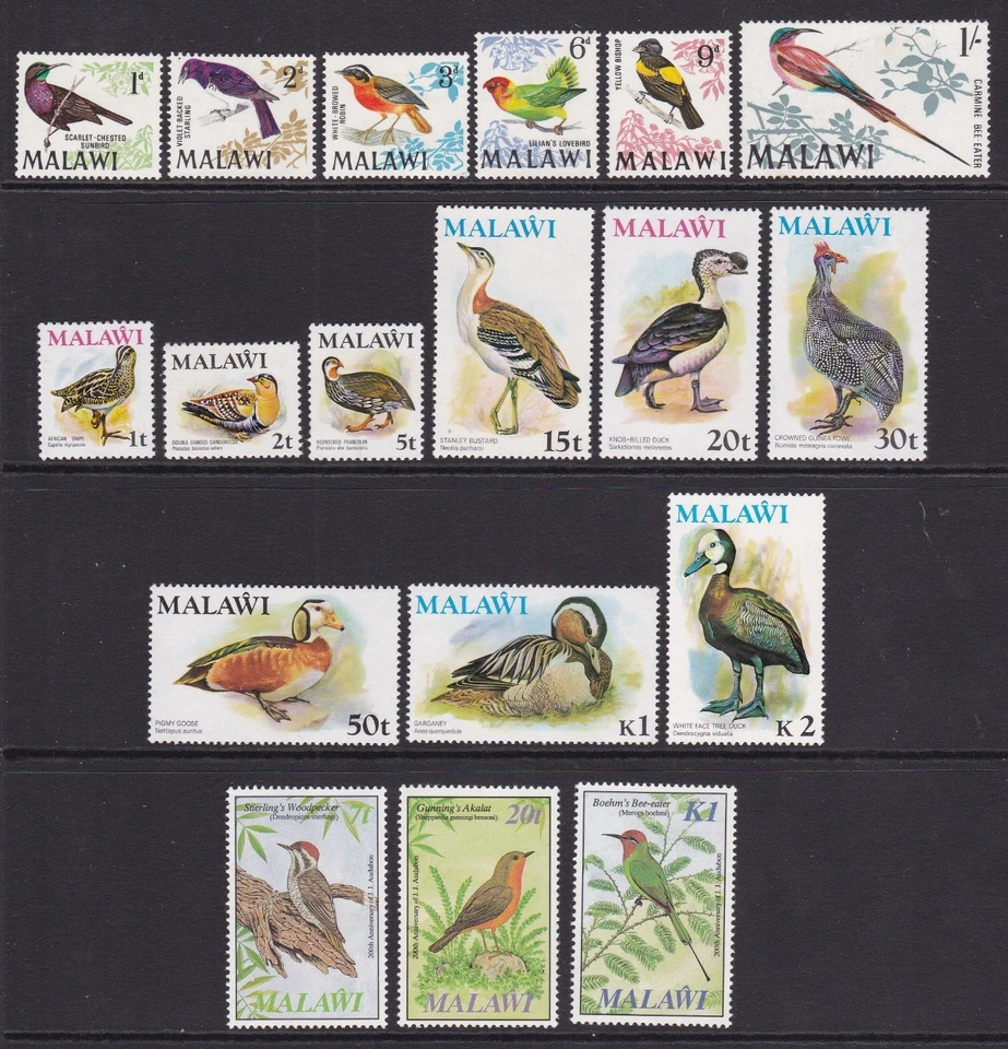 COLECCIÓN AVES MALAUÍES 18 SELLOS NUNCA ARTICULADOS COMO NUEVOS Foto 1 de 1