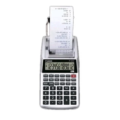 Canon P1-DHV-3 Printing Calculator LCD Silver New  - Image 1 of 4