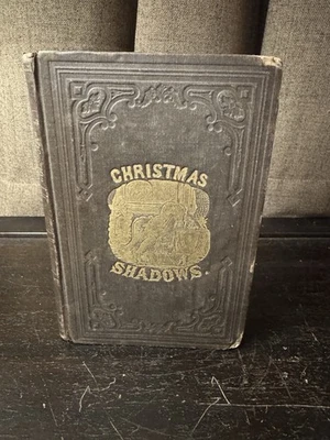 Antique Book Christmas Shadows; Very Rare, Holiday Decor, c. 1850s Foto 1 de 4