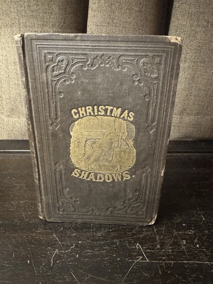 Antique Book Christmas Shadows; Very Rare, Holiday Decor, c. 1850s Foto 1 de 4