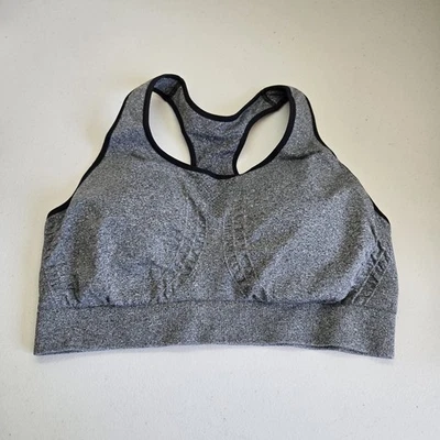 Truekind Women Sports Bra XL Gray Wireless Knit Racerback Pullover - Image 1 of 4
