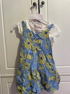 NWT Tommy Bahama Girls Blue Sunflower Romper 3 Piece Size 5/6 Summer Brand New - Picture 1 of 4