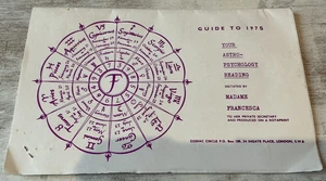 1975 Madame Francesca Zodiac Circle Astro Psicología Lectura Londres Astrología - Imagen 1 de 3