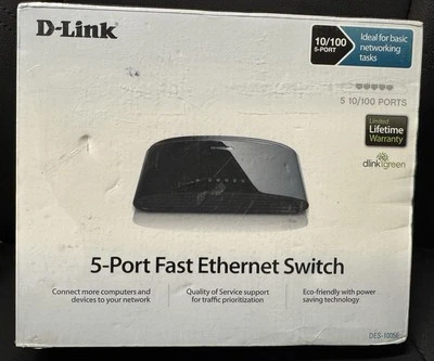 D-LINK (DES-1005E) 5-Port 10/100 Desktop Network Ethernet Switch NEW - Image 1 of 2