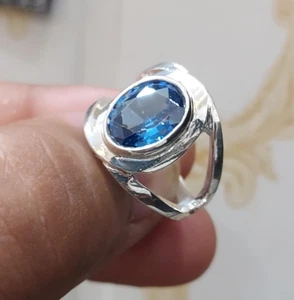 Topas Schmuck, Topas Ring, Blautopas, natürlicher Topas Ring, Ring für Sie - Bild 1 von 7