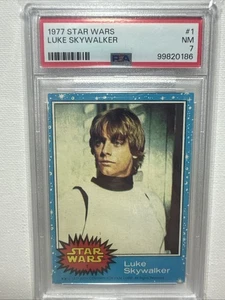 1977 Topps Star Wars #1 Luke Skywalker  - PSA 7 - Picture 1 of 2