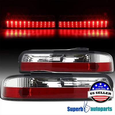 Fits 1989-1994 240SX S13 Coupe Replacement LED Tail Lights Brake Lamps Red Foto 1 de 4