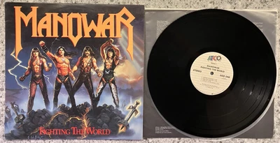 Manowar – Fighting The World ; 1987 LP EX 1ST PRESS - Image 1 of 4