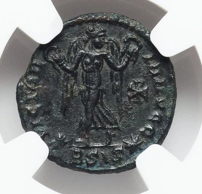 EMPIRE Constans & Victory Wreath NGC Choice XF Siscia Ancient Old Roman Coin 417 - Image 1 of 4